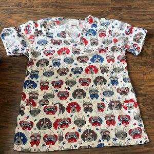 American Dog Scrub Top